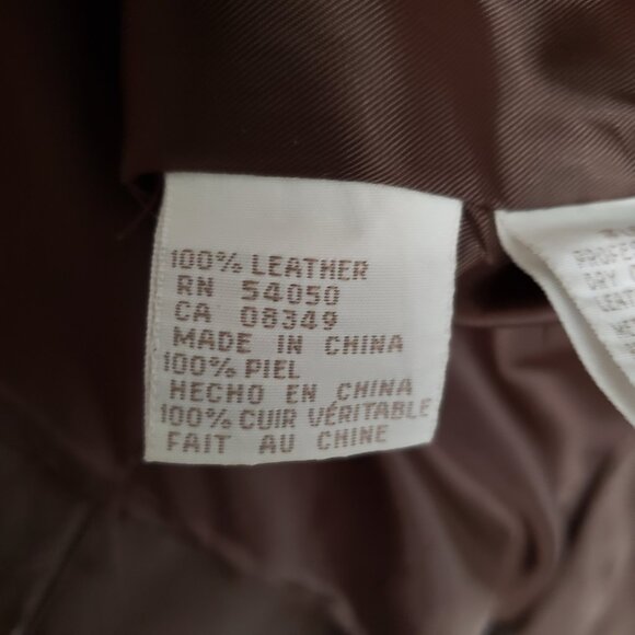 EUC JONES NEW YORK leather front zip lined pockets jacket in bombing brown (10) - Picture 6 of 8